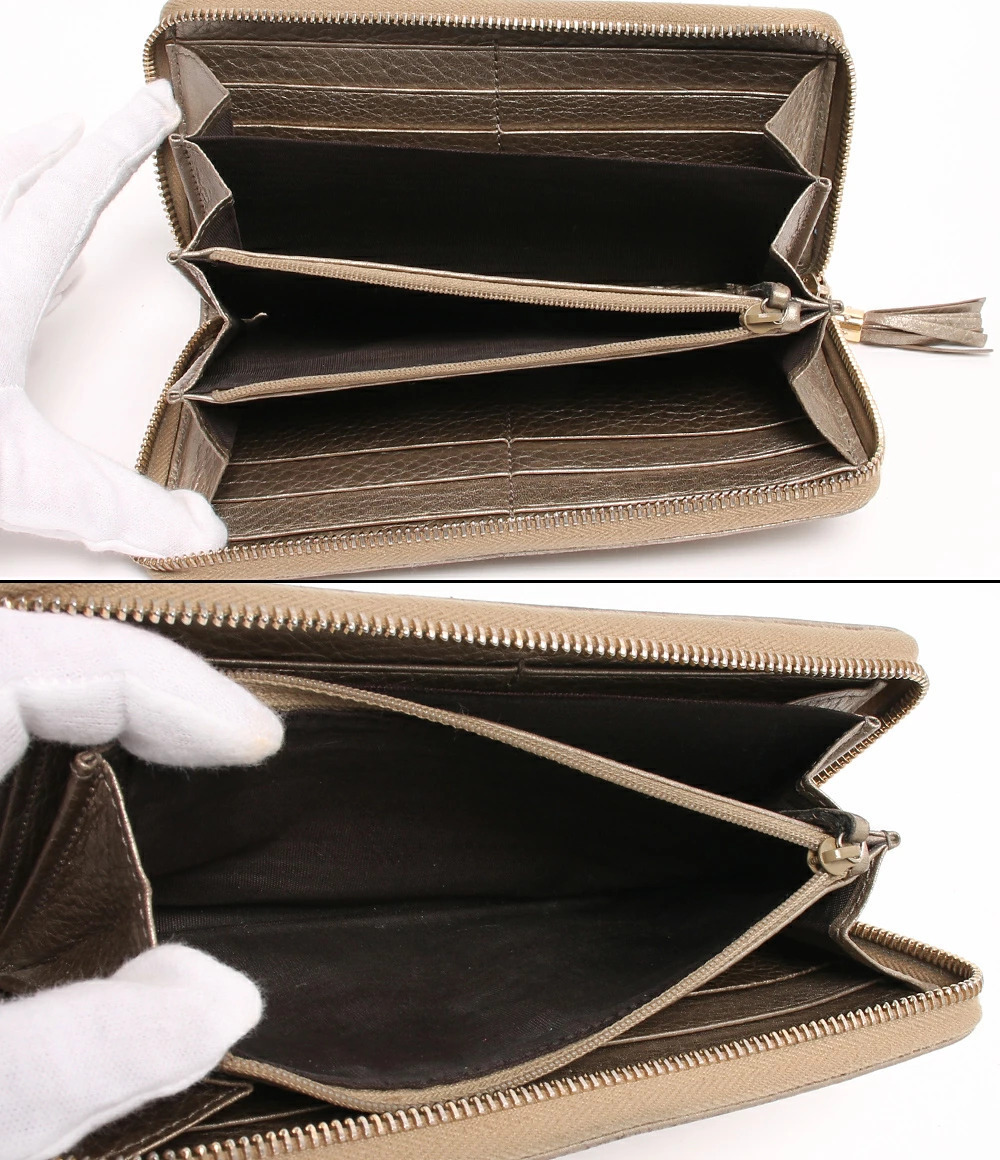 Gucci Long GG Wallet Soho Round Interlocking Zipper Black